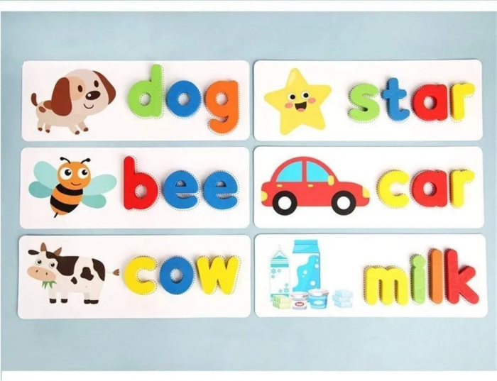 Joc educativ din lemn - Învaţă literele mici de tipar in engleză SPELLING GAME [5]