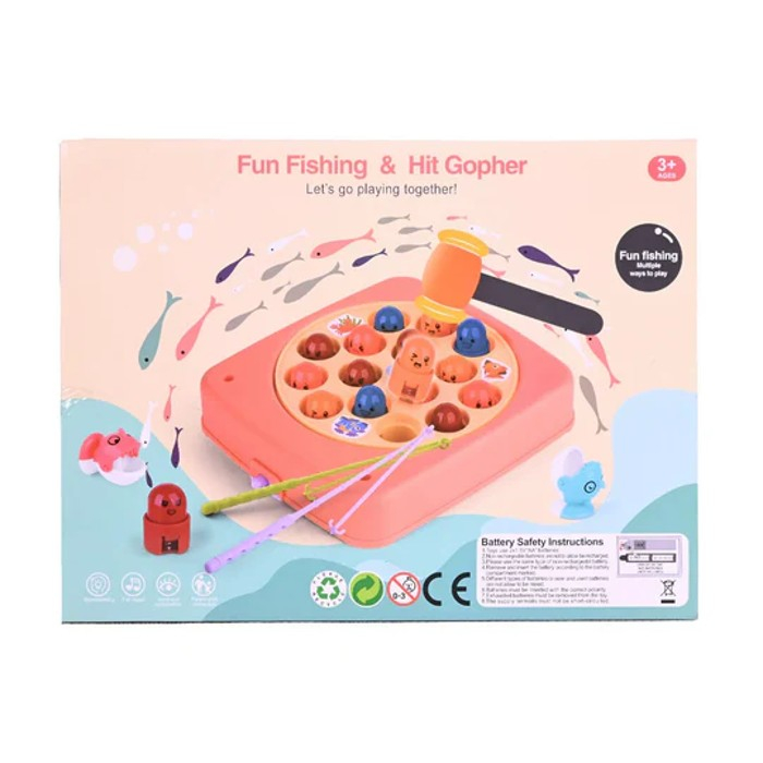 Joc interactiv 2 in 1 Pescuit si Whack-a-mole cartite Fun Fishing and hit gopher [2]
