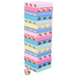 Joc Jenga din lemn cu animalute 51 de piese Stack High Blocks [5]