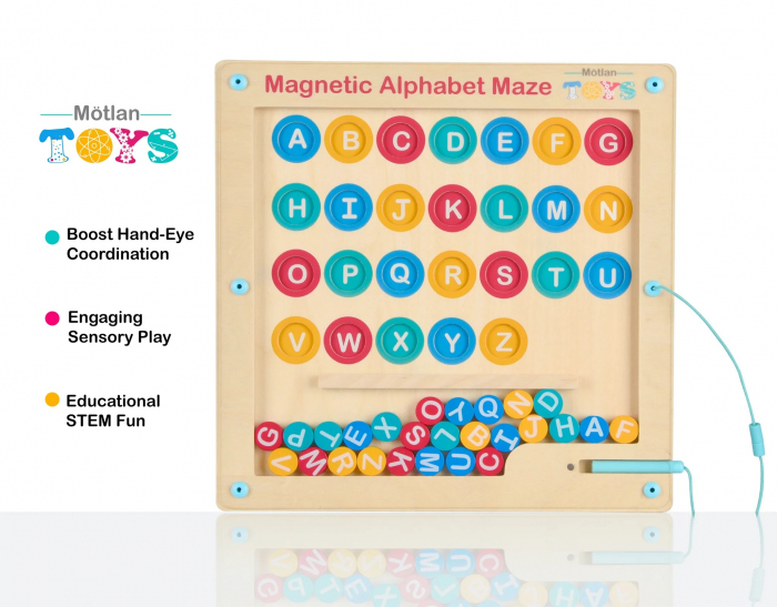 Joc magnetic de tip labirint alfabet litere mari de tipar Alphabet Maze [4]