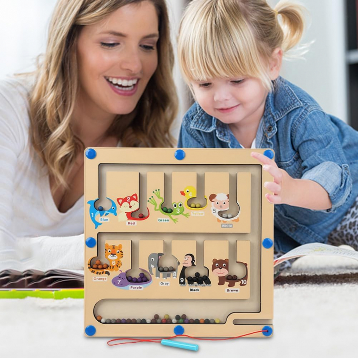 Joc magnetic de tip labirint sortare culori si numarare Location Maze [3]