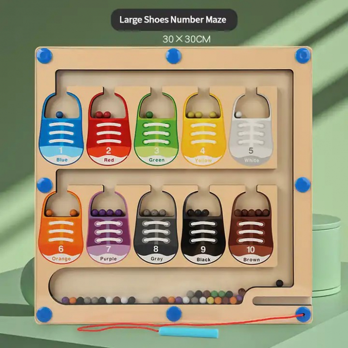 Joc magnetic de tip labirint sortare culori si numarare Location Maze [6]