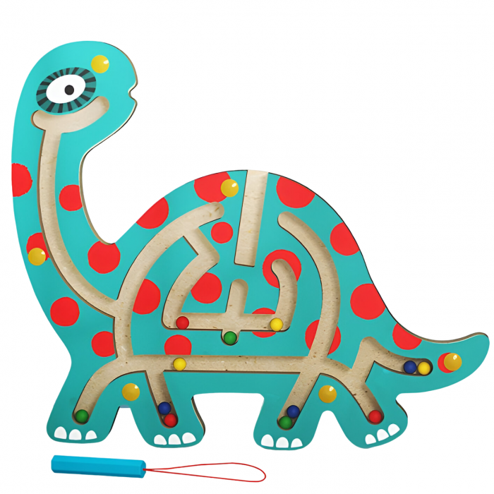 Joc magnetic Montessori cu bile de tip labirint dinozaur [1]