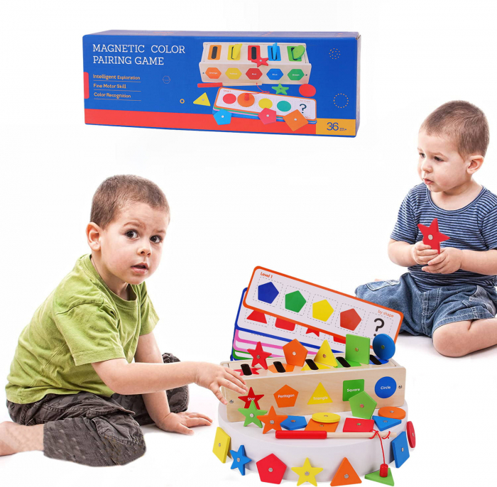 Joc Montessori de sortare și asociere culori si forme geometrice  in limba Romana [5]