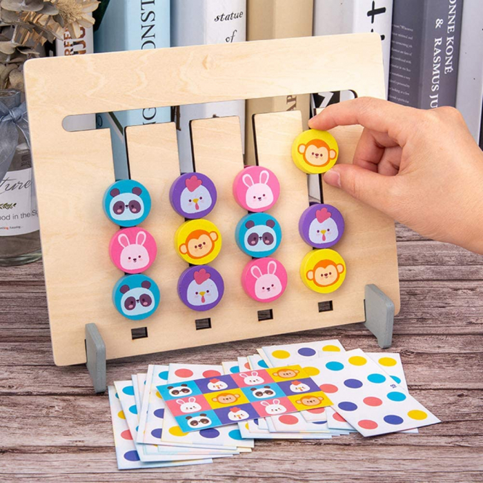 Joc Montessori de tip labirint de asociere și sortare culori si animale - FOUR COLOR LOGIC GAME [2]