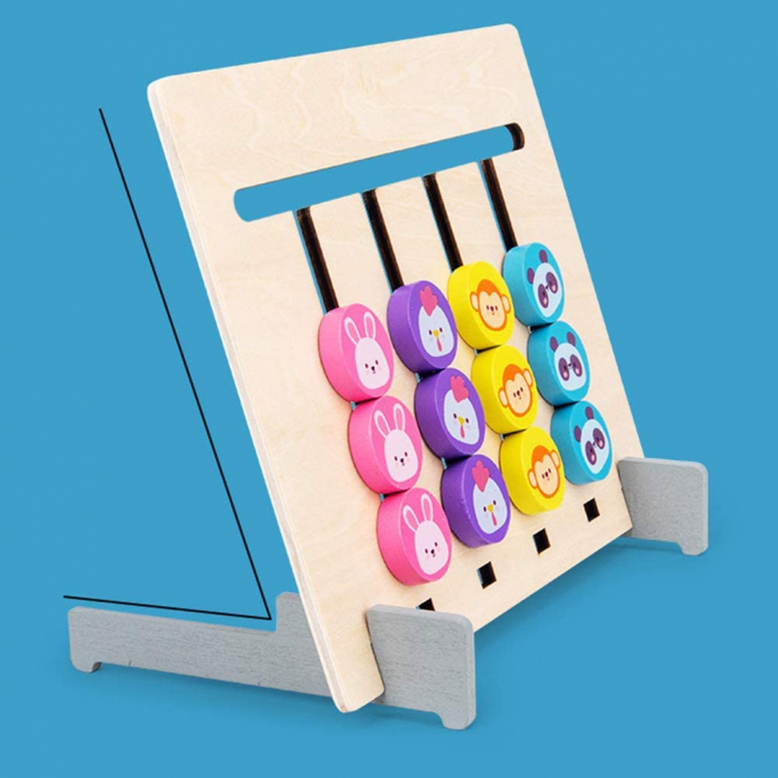 Joc Montessori de tip labirint de asociere și sortare culori si animale - FOUR COLOR LOGIC GAME [4]