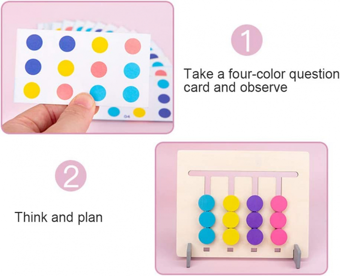 Joc Montessori de tip labirint de asociere și sortare culori si animale - FOUR COLOR LOGIC GAME [6]
