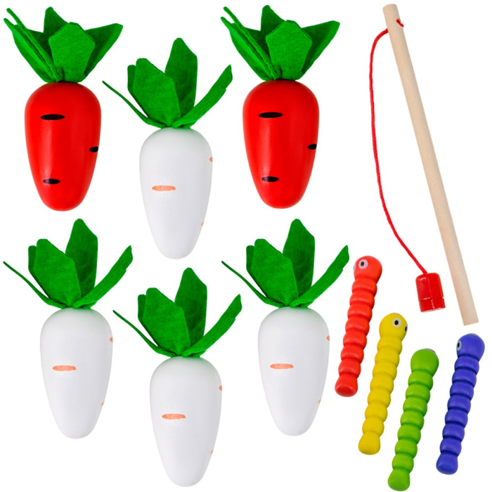 Joc Montessori din lemn cutia cu activitati FERMA Farm carrot pairing 18 luni+ [7]