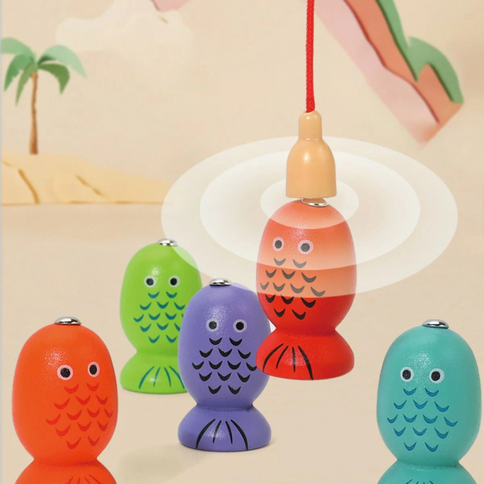 Joc Montessori din lemn de potrivire si motricitate 3 in 1 Fruit Magnetic Sleeve [5]
