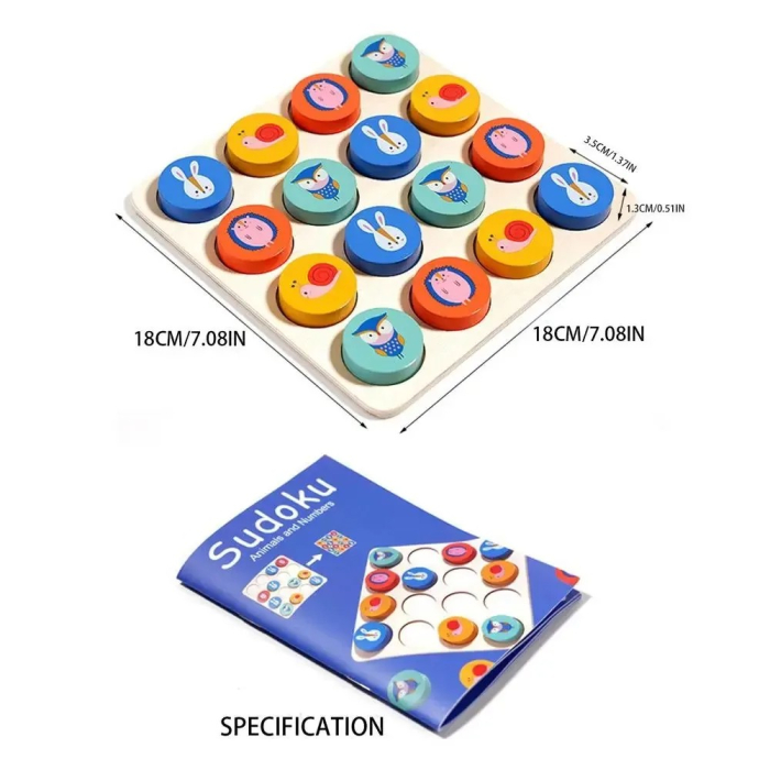 Joc Sudoku din lemn animale si numere [3]