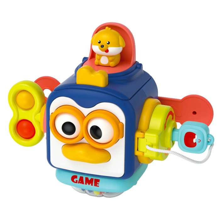 Jucarie de tip Montessori cu activitati motrice pentru bebelusi Busy Box puisor [5]