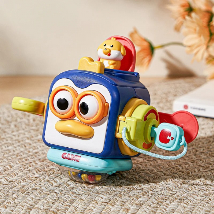 Jucarie de tip Montessori cu activitati motrice pentru bebelusi Busy Box puisor [3]