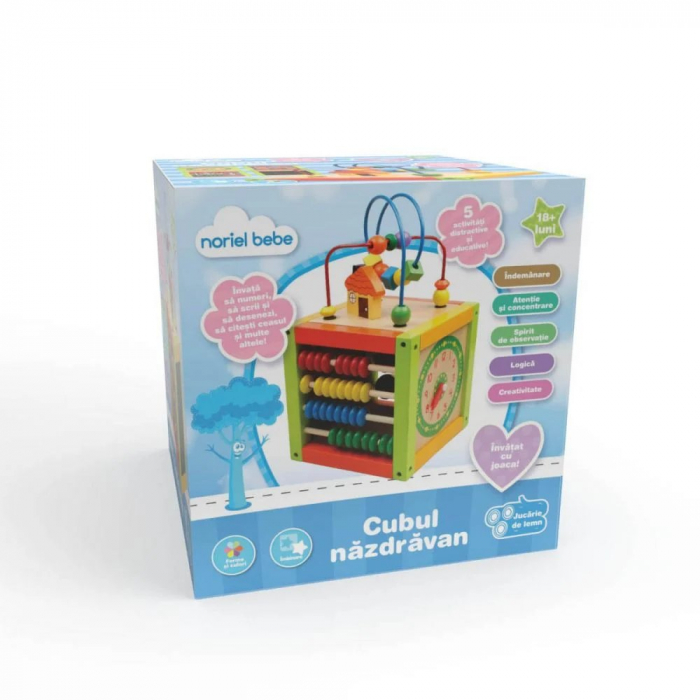 Jucarie din lemn, Noriel Bebe Wood - Cubul nazdravan [2]
