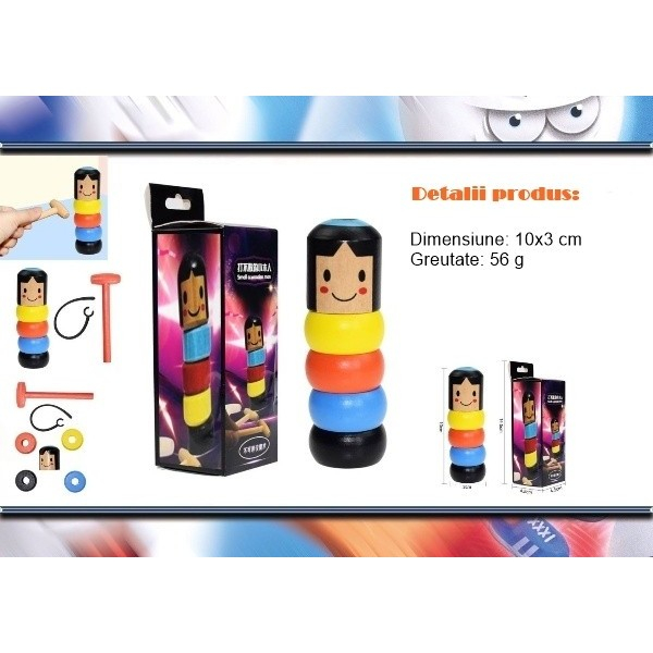 Jucarie din lemn pentru copii, soldatel indestructibil multicolor [2]