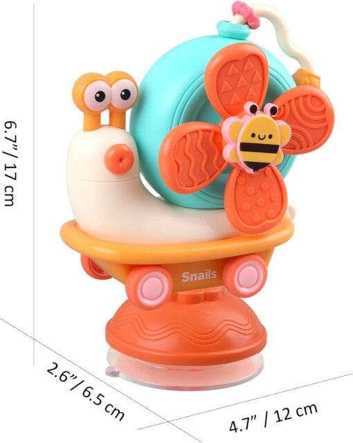 Jucarie motrica cu spinner 2 in 1 prindere cu ventuza si jucarie pe roti melc [5]