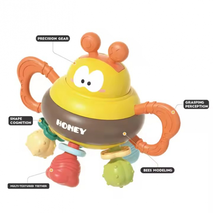 Jucarie motrica si gingivala albinuta Bee Soft Glue Hand Catch ball [6]