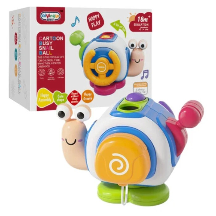 Jucarie motrica si senzoriala Melc Cartoon Busy Snail Ball [1]
