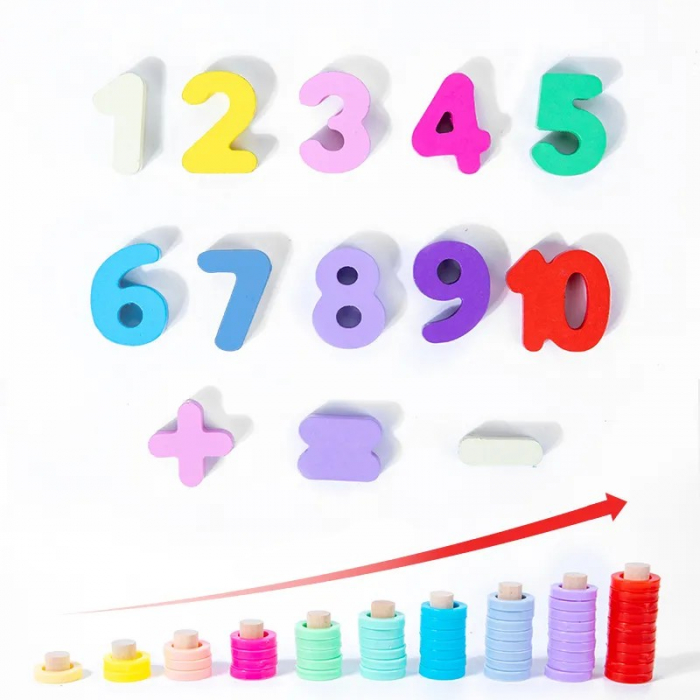 Jucărie multifuncțională 6 în 1 din lemn PUZZLE 3D, JOC DE STIVUIT, JOC DE PESCUIT MAGNETIC - AMBULANTA [6]
