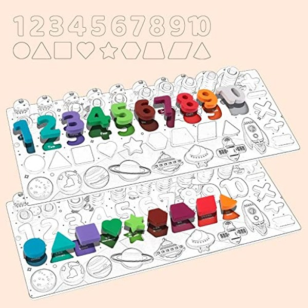 Jucarie multifuncționala 6 in 1 din lemn Puzzle 3D, Joc de stivuit, Joc de pescuit magnetic - UNIVERSUL [3]