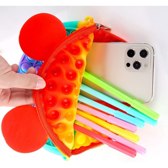 Jucărie senzorială geantă multicoloră POP IT cu baretă colorată model Mickey Mouse [5]