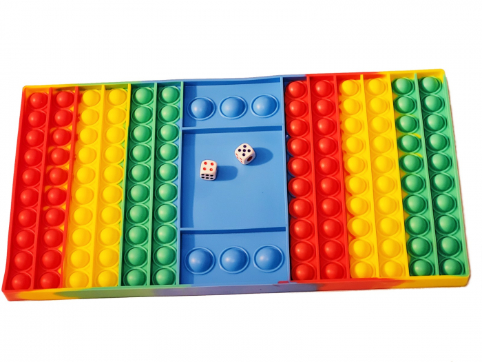 Jucărie senzorială POP IT mare multicolor cu zaruri [2]