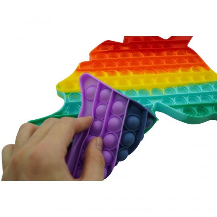 Jucărie senzorială POP IT urias, multicoloră, formă unicorn [3]