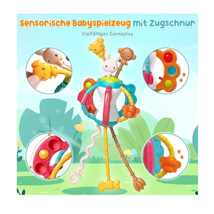 Jucarie senzoriala si pentru abilitati motrice bebelusi cu snururi din silicon [7]