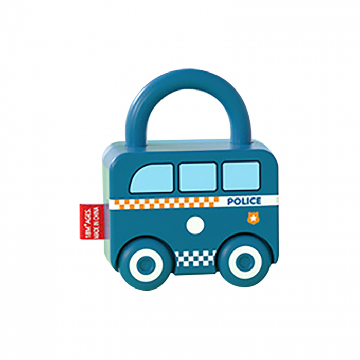Lacat masinuta de politie cu cheie cifra 1 PUZZLE MATCHING LOCK [2]