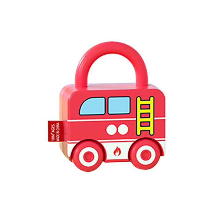 Lacat masinuta de pompieri cu cheie cifra 2  PUZZLE MATCHING LOCK [2]