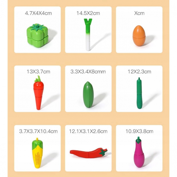 Ladita cu legume de feliat din lemn Vegetable cut open [4]