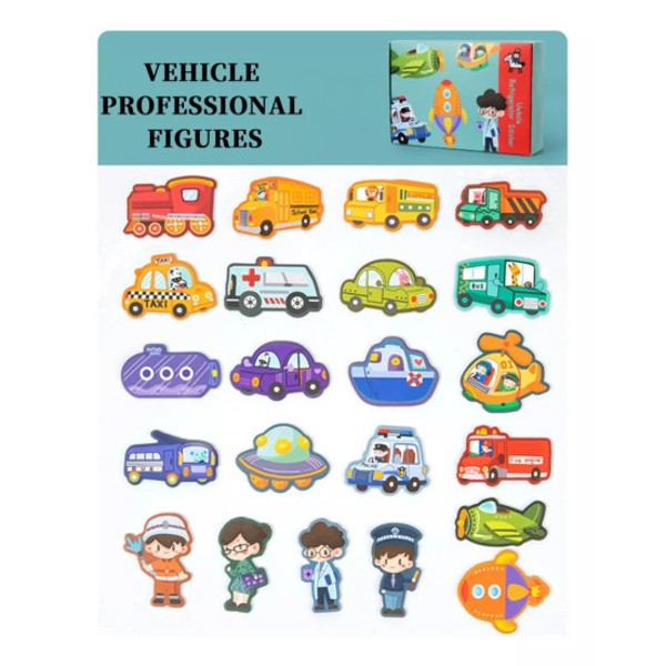Magneti de frigider din lemn vehicule si profesii Vehicle refrigerator sticker [1]