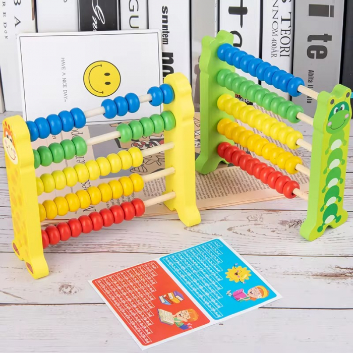 Numaratoare din lemn cu 5 siruri animale Animal computing rack [1]