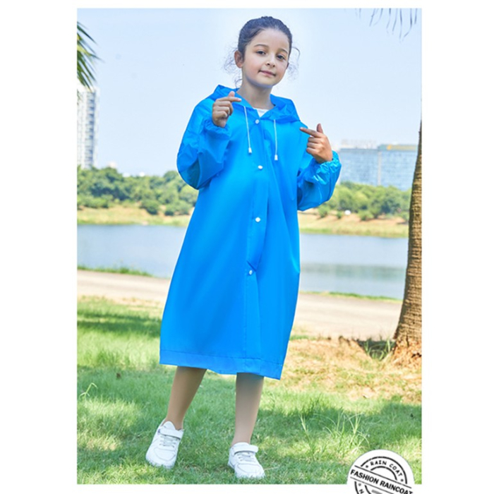 Pelerina de Ploaie, Flippy, pentru Copii 100-145 cm, din EVA, Impermeabila, Inchidere cu Capse, Albastru [2]