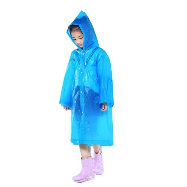 Pelerina de Ploaie, Flippy, pentru Copii 100-145 cm, din EVA, Impermeabila, Inchidere cu Capse, Albastru [4]