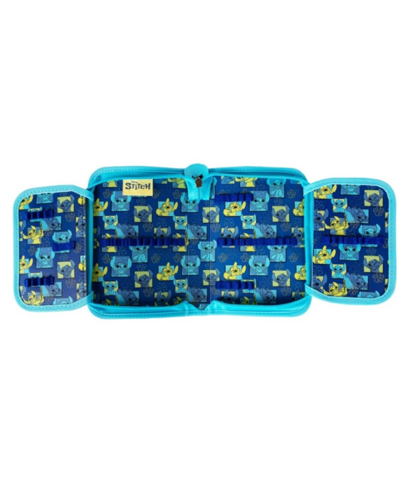 Penar textil scoala, 1 compartiment, 20 cm Stitch albastru [2]