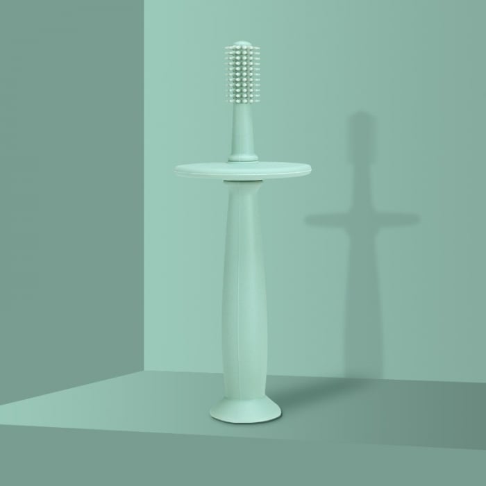 Periuta de dinti pentru bebelusi fara BPA 360 grade, bariera anti-inghitire, maner ergonomic [2]