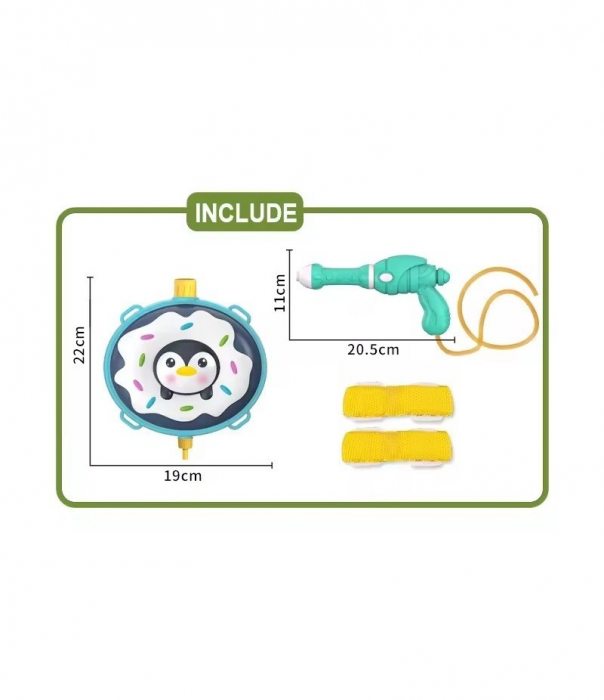 Pistol cu apa cu rezervor de tip rucsac cu bretele ajustabile, capacitate 1,2 L Gogosica pinguin [3]