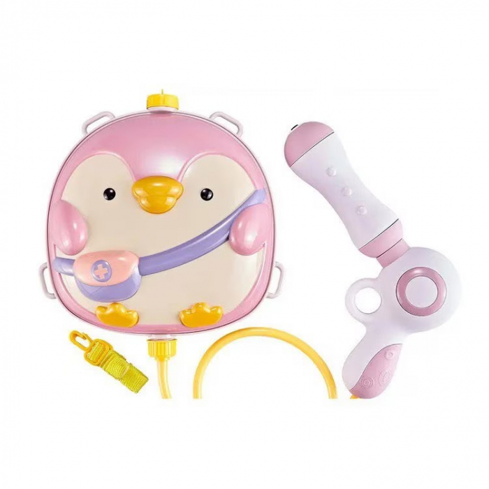 Pistol cu apa cu rezervor de tip rucsac cu bretele ajustabile, capacitate 1550 ml pinguin roz [2]