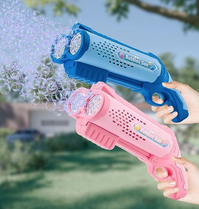 Pistol de facut baloane de sapun cu 2 tuburi Double tube bubble gun [9]