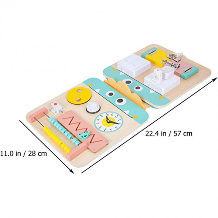 Placa de activitati Montessori multifunctionala din lemn Busy Board [6]