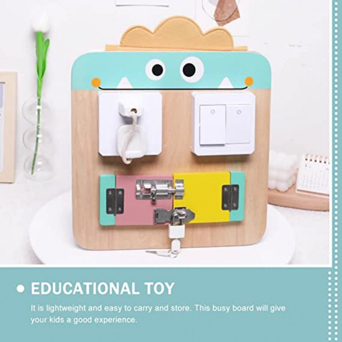 Placa de activitati Montessori multifunctionala din lemn Busy Board [7]