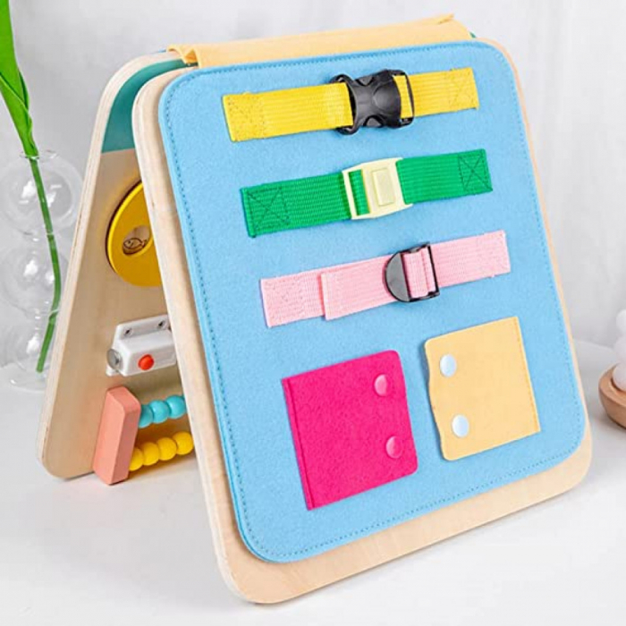 Placa de activitati Montessori multifunctionala din lemn Busy Board [8]