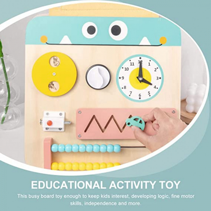 Placa de activitati Montessori multifunctionala din lemn Busy Board [2]