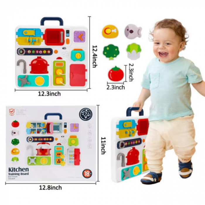 Placa senzoriala Montessori bucatarie cu sunete si lumini Huanger [8]