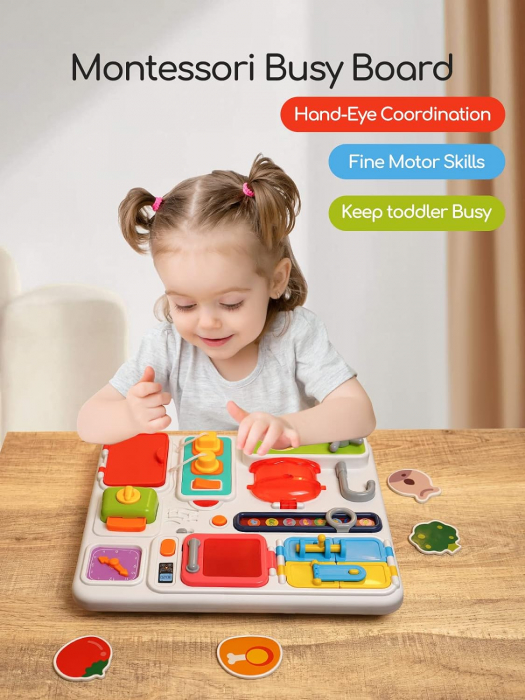 Placa senzoriala Montessori bucatarie cu sunete si lumini Huanger [5]