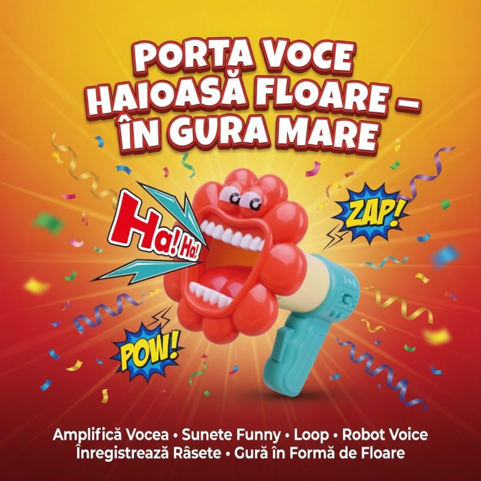 Portavoce Haioasa pentru copii In Gura Mare model floare cu efecte vocale si inregistrare [3]