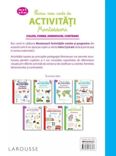 Prima mea carte de activitati Montessori. Culori, forme, dimensiuni, contrarii [2]