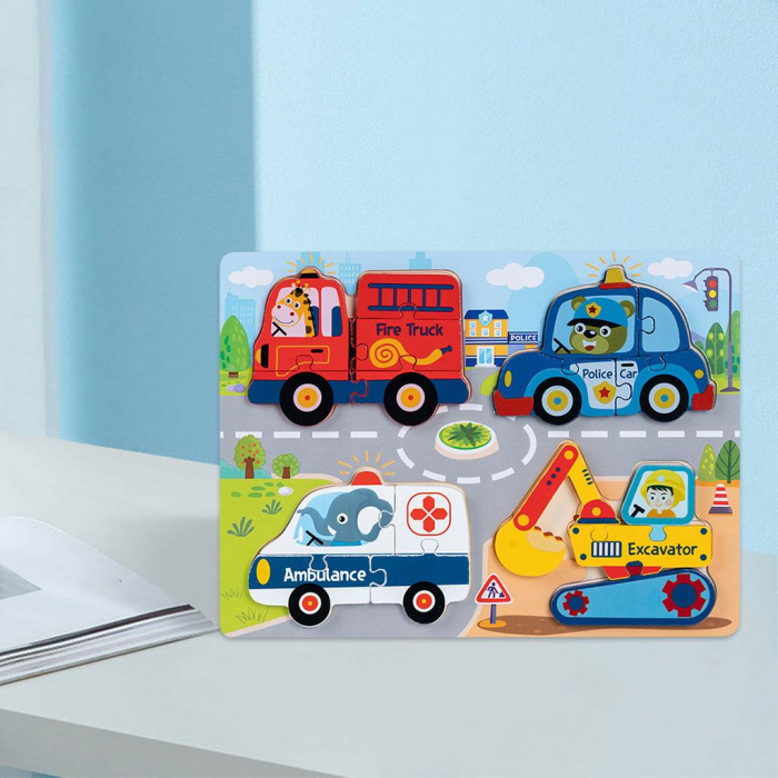 Puzzle din lemn 3D 4 in 1 mijloace de transport [2]