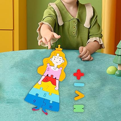 Puzzle din lemn 3D cu piese numerotate si operatii aritmetice Printesa [2]