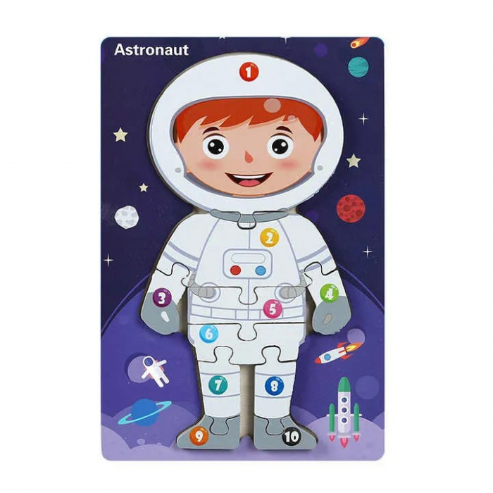 Puzzle din lemn cu 10 piese numerotate MESERII [1]